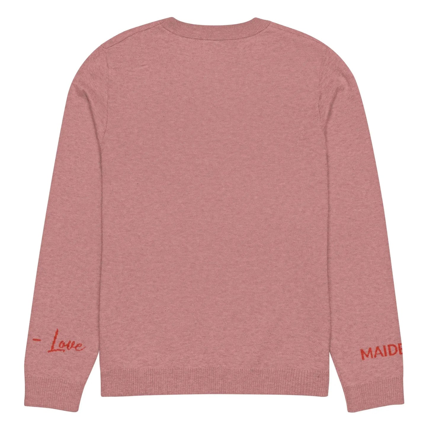 Heart Knitted crew neck sweater CORAL by Maiden-Art
