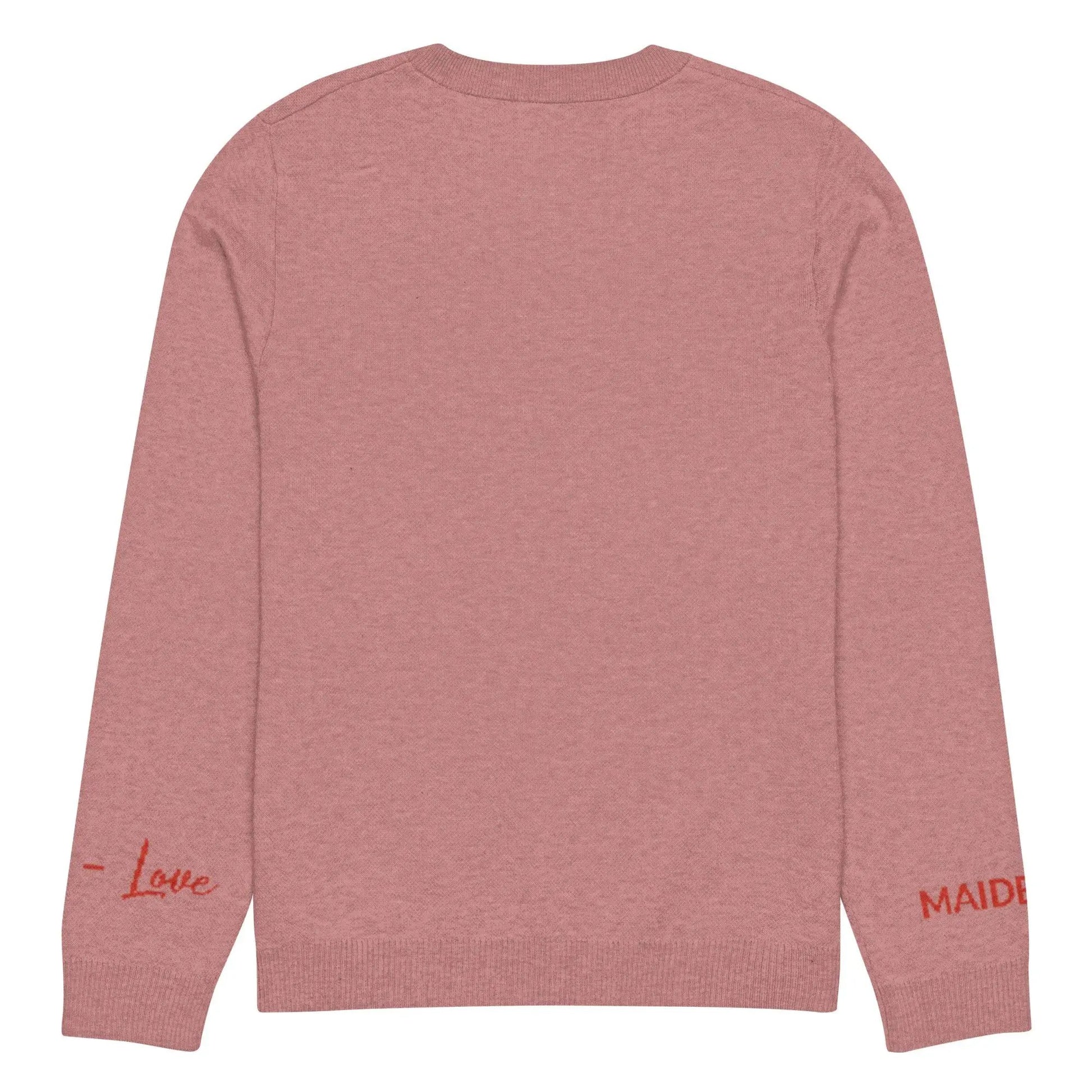Heart Knitted crew neck sweater CORAL by Maiden-Art