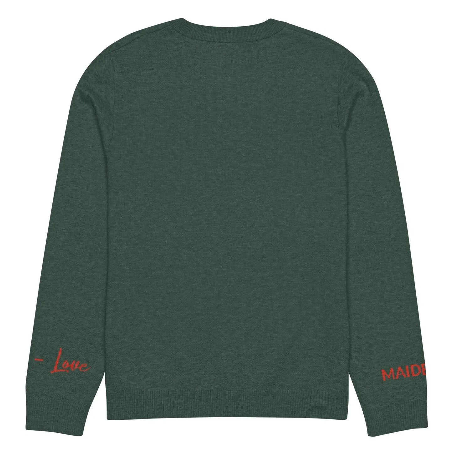 Heart - Knitted crew neck sweater PINE by Maiden-Art
