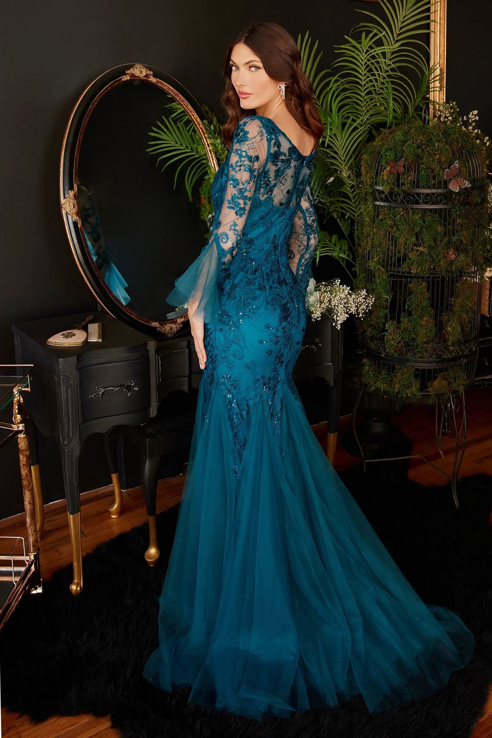 Mermaid Gown With Bell Sleeves by Tux-USA