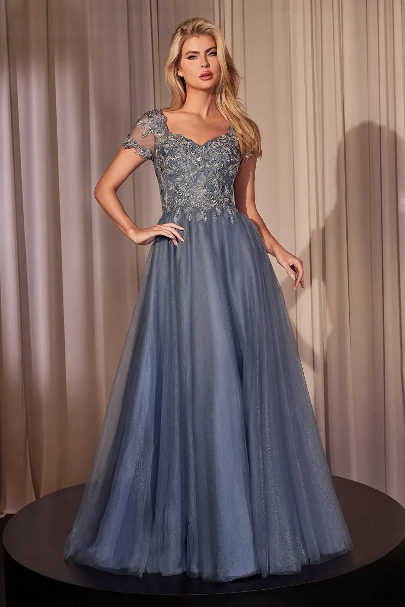 Embellished Lace Layered Tulle Ball Gown by Tux-USA
