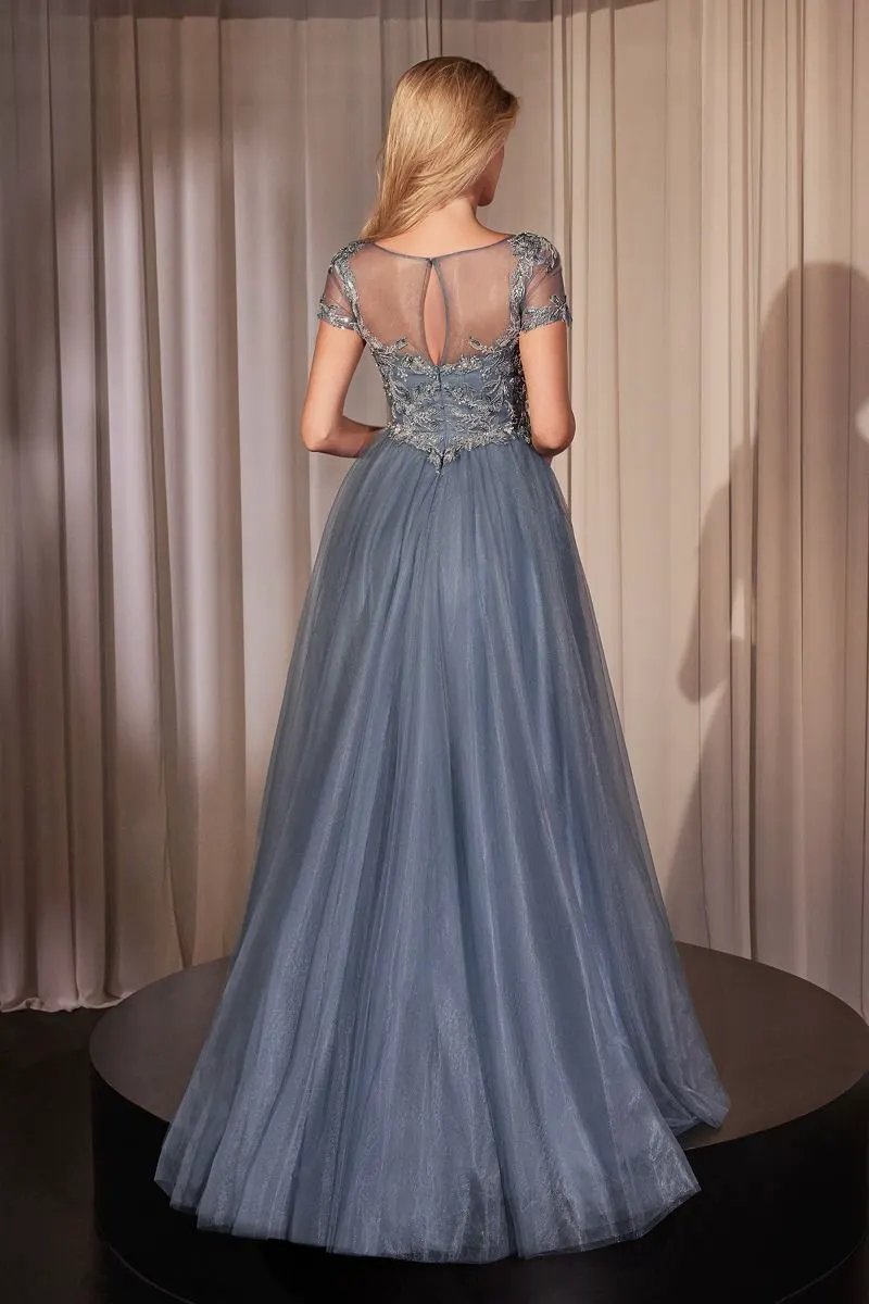 Embellished Lace Layered Tulle Ball Gown by Tux-USA