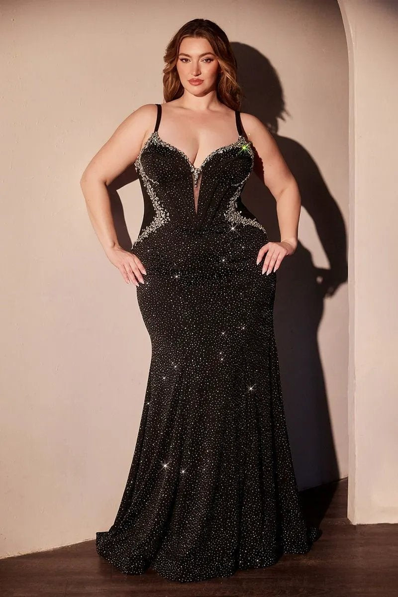 Curve Fitted Black Glimmering Dress by Tux-USA