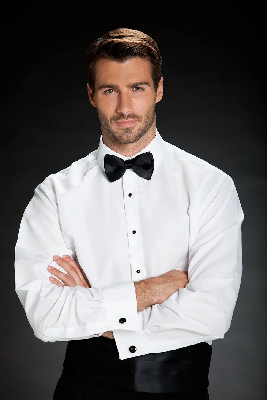"Como" White Laydown Tuxedo Classic Fit Shirt by Tux-USA