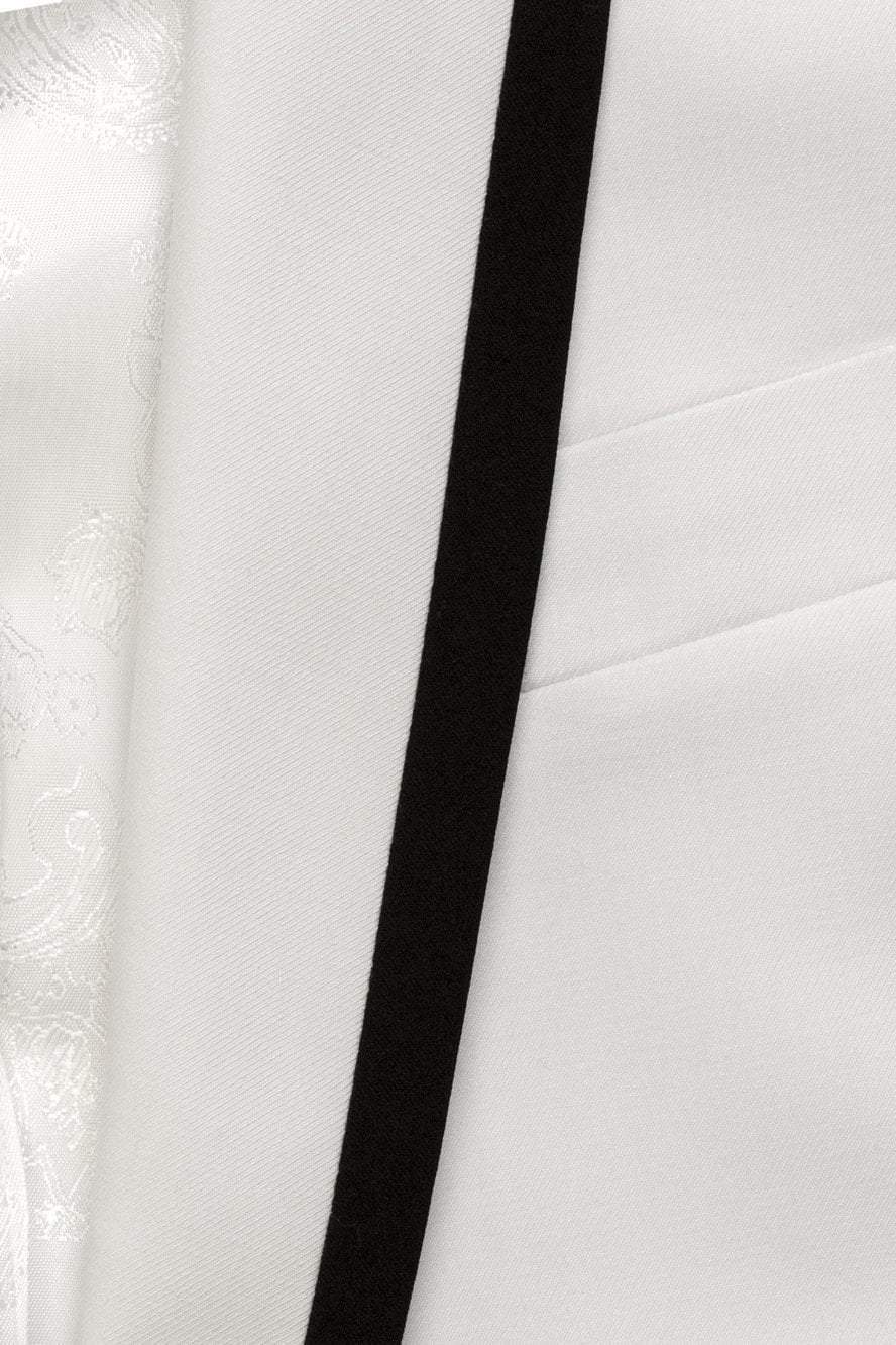 "Crew" White Tuxedo Jacket Shawl (Separates) by Tux-USA
