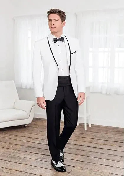 "Xavier" White Tuxedo Jacket by Tux-USA