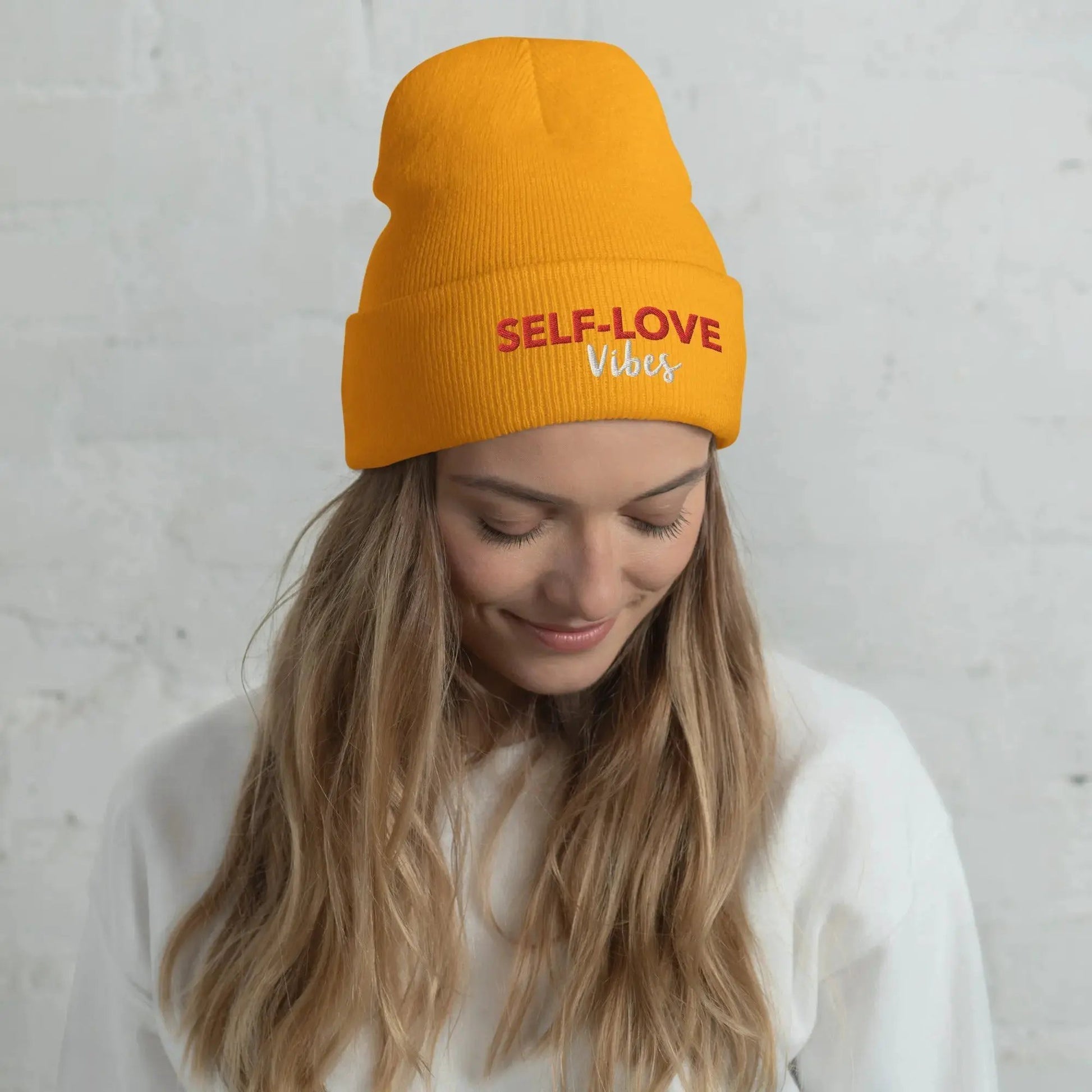 SELF- LOVE VIBES Cuffed Beanie by Maiden-Art
