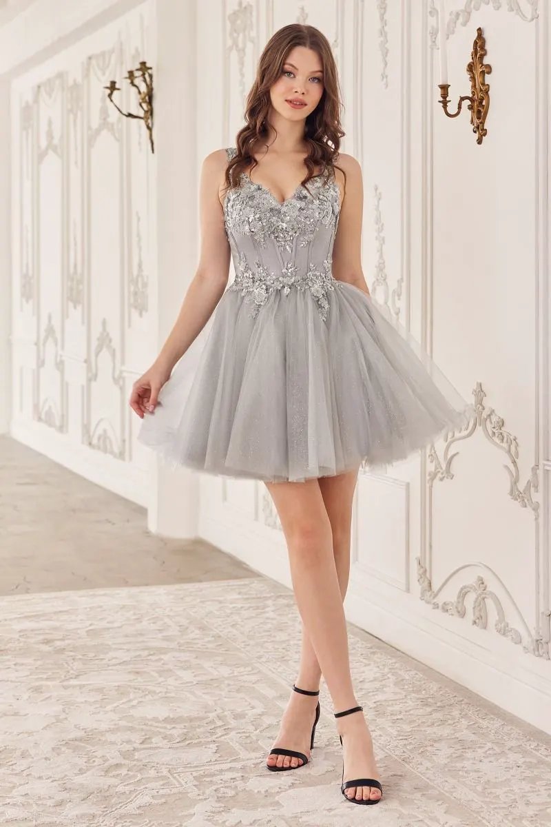 Sequin Beaded A-Line Short Dress by Tux-USA
