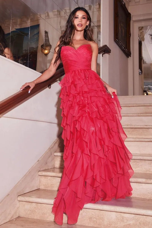 Ruffled A-Line Dress by Tux-USA
