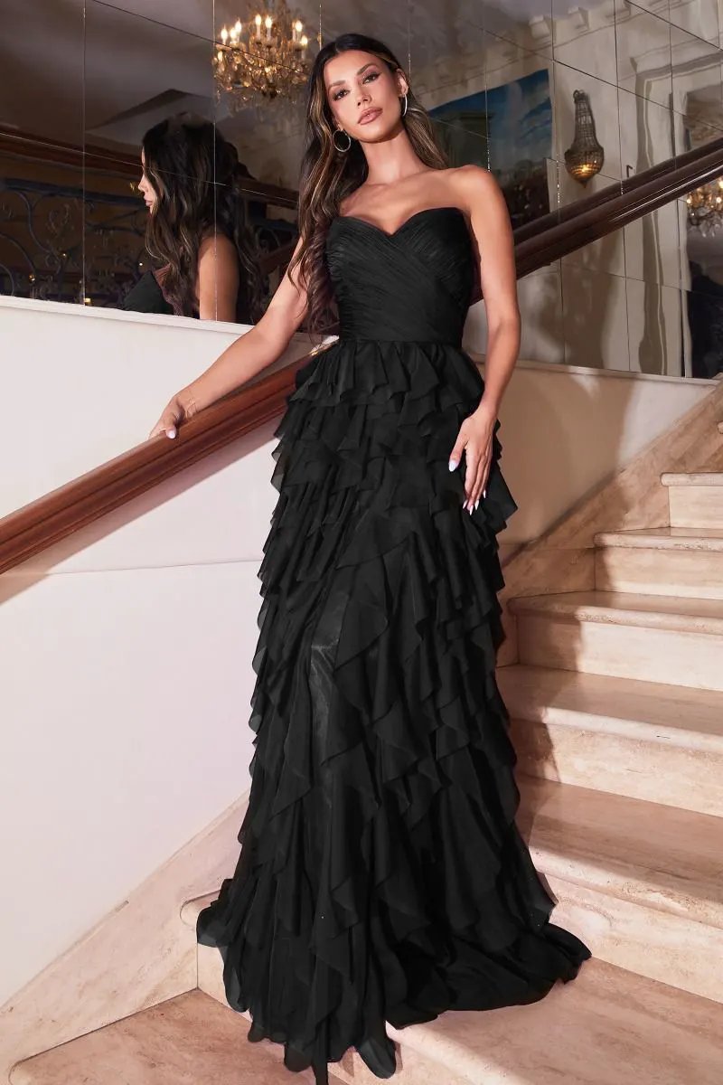 Ruffled A-Line Dress by Tux-USA
