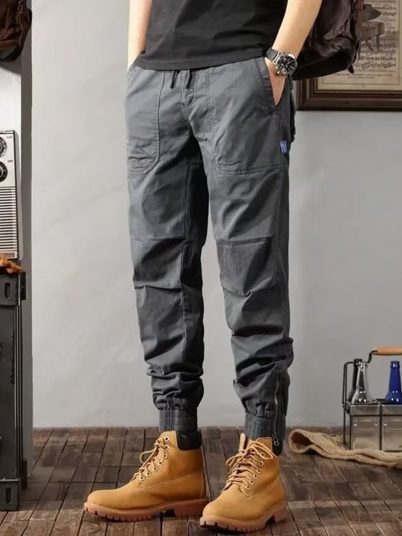 Men's Plus Size Urban Style Cargo Pants by Partner Label