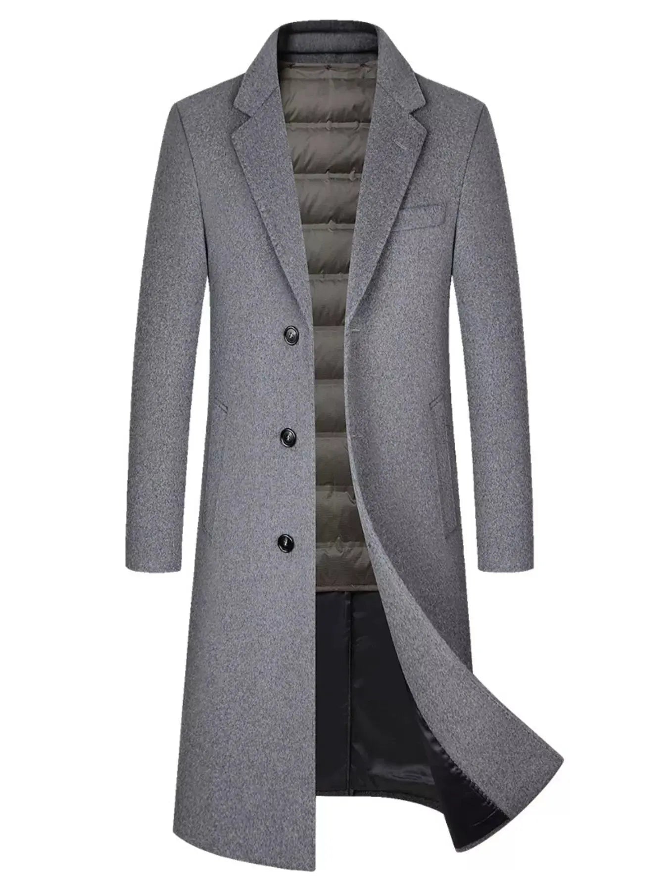 Men's Classic Button Up Overcoat by Partner Label