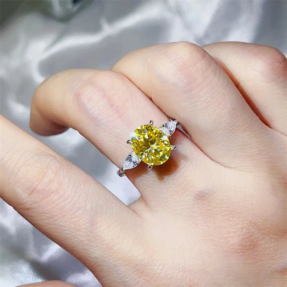 3 Carat Moissanite 925 Sterling Silver Ring by Partner Label