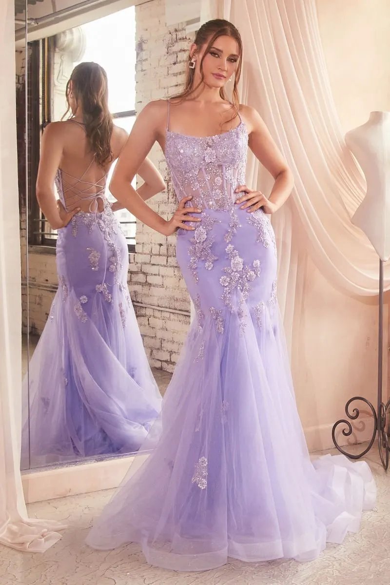 Embellishment Pastel Mermaid Dress by Tux-USA