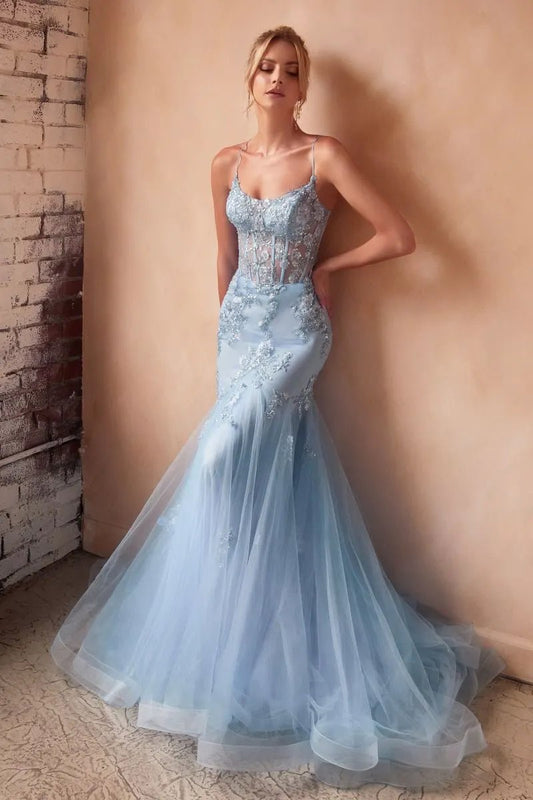 Embellishment Pastel Mermaid Dress by Tux-USA