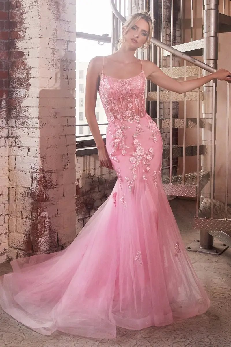 Embellishment Pastel Mermaid Dress by Tux-USA