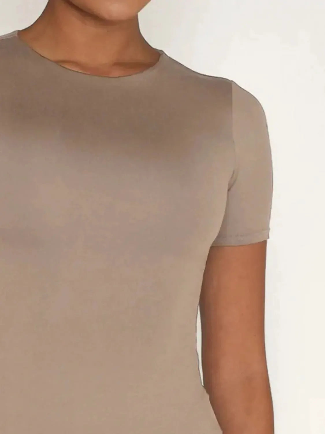 Round Neck Short Sleeve Swim Top by Partner Label