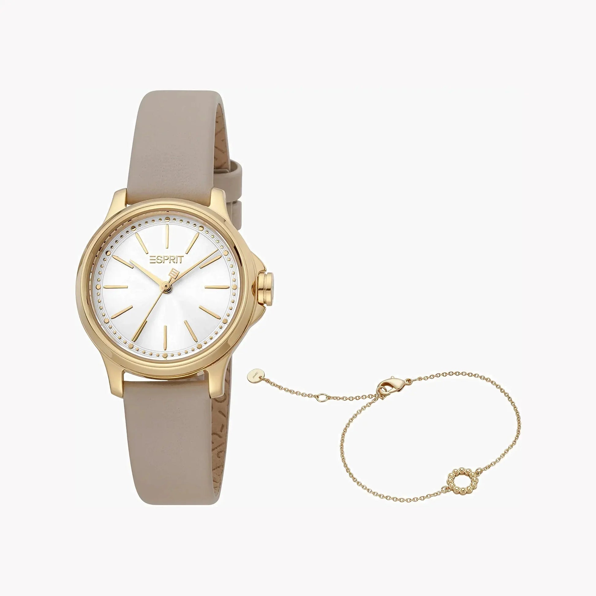 Esprit Women's Brown Leather Watch, Silver Dial | ES1L144L2025 by ESPRIT