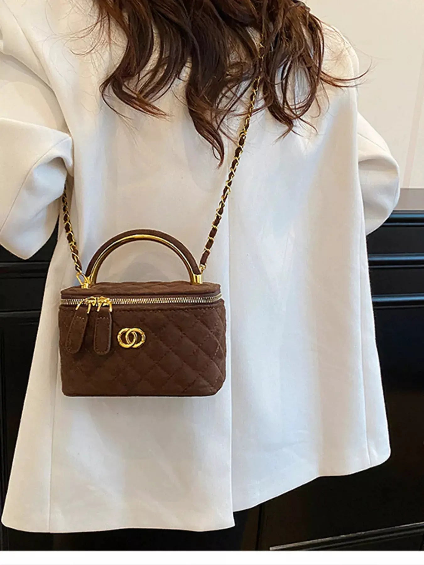 Quilted Top Handle Crossbody Bag by Partner Label