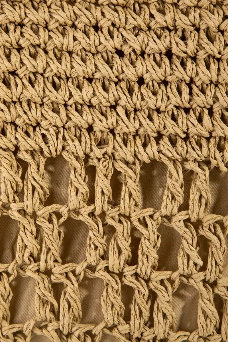 Fame Intricate Straw Braided Large Tote Bag by Partner Label