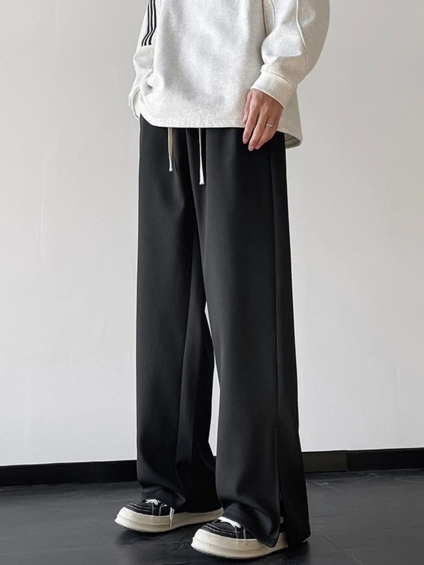 Men's Plus Size Drawstring Wide Leg Pants by Partner Label