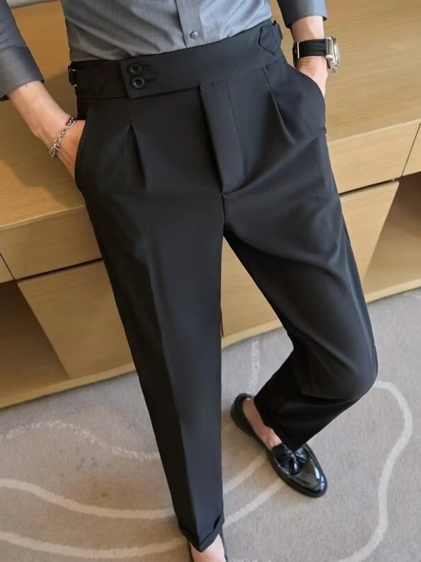 Men's Plus Size Slim Fit Ankle-Length Pants by Partner Label