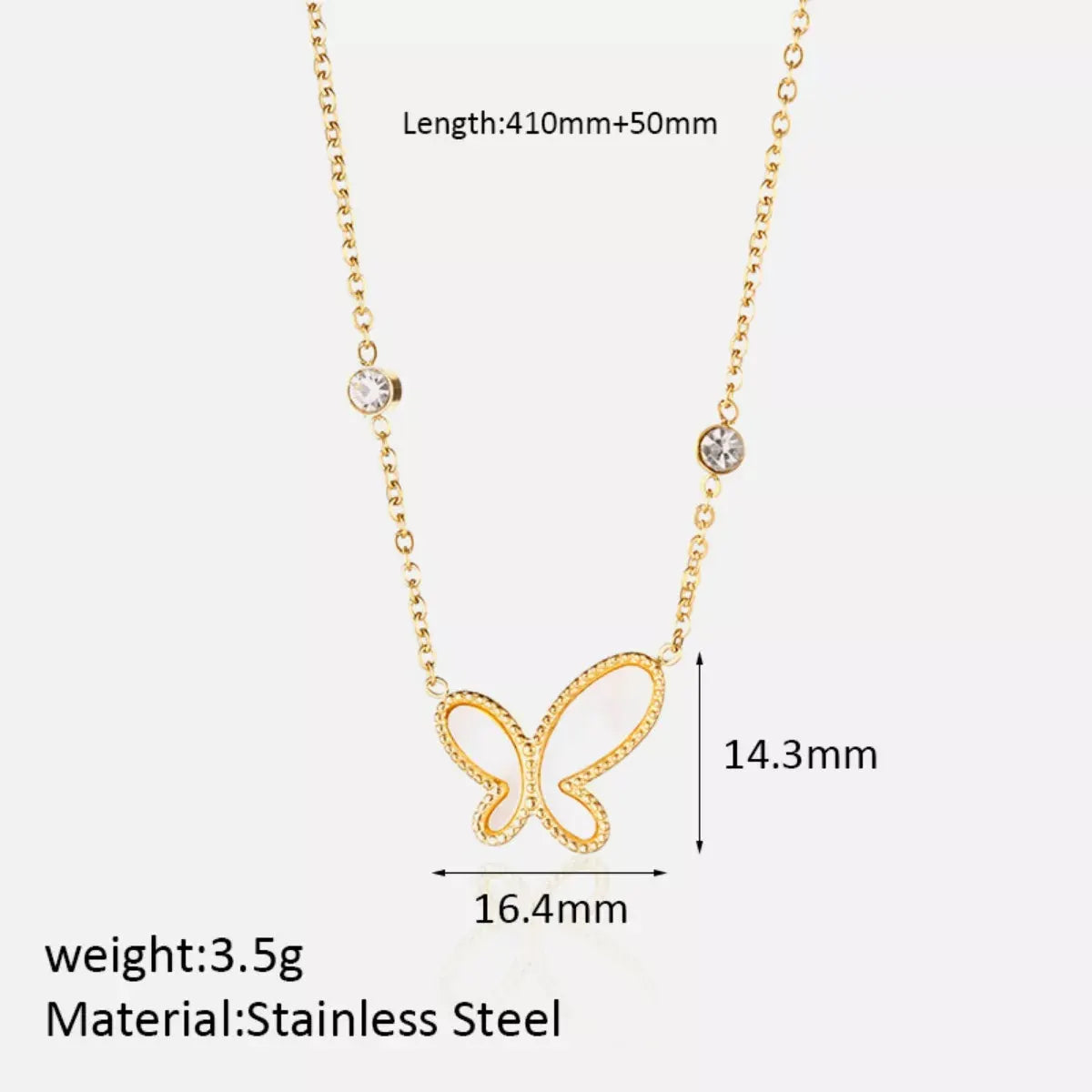 18K Gold-Plated Butterfly Necklace by Partner Label