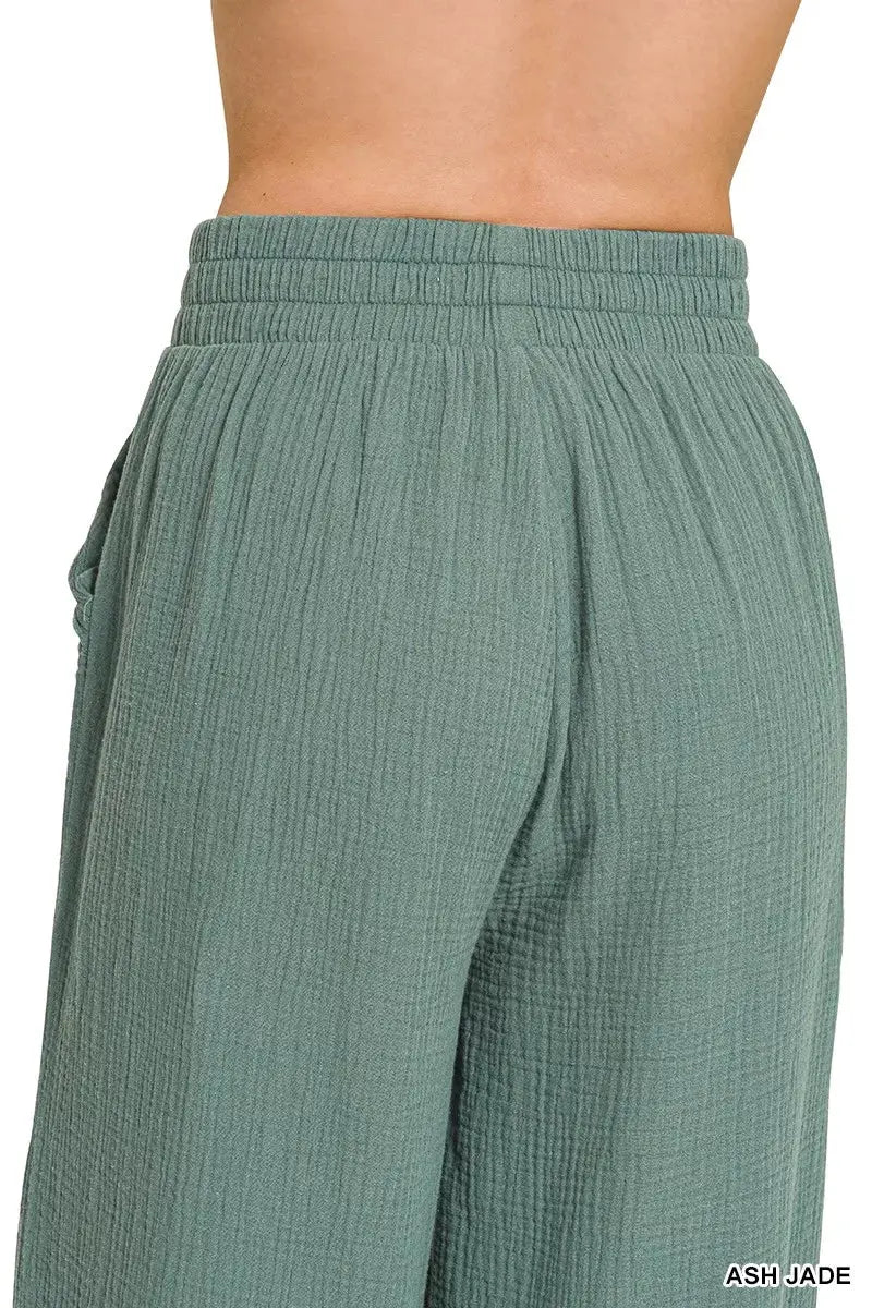 Zenana Double Gauze Lounge Pants by Zenana