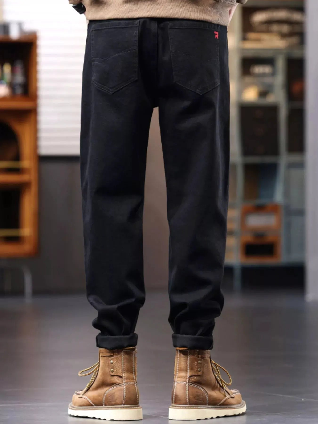 Men's Plus Size Casual Drawstring Jeans by Partner Label