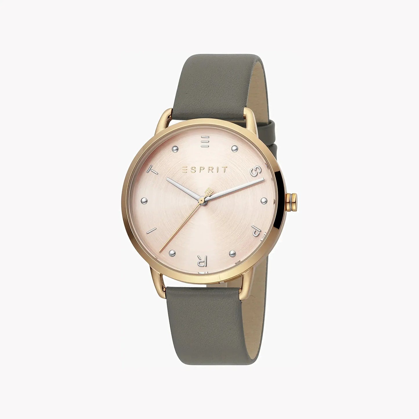 Esprit Women's Grey Leather Watch, Rose Gold Dial | Es1l163m0055 by ESPRIT