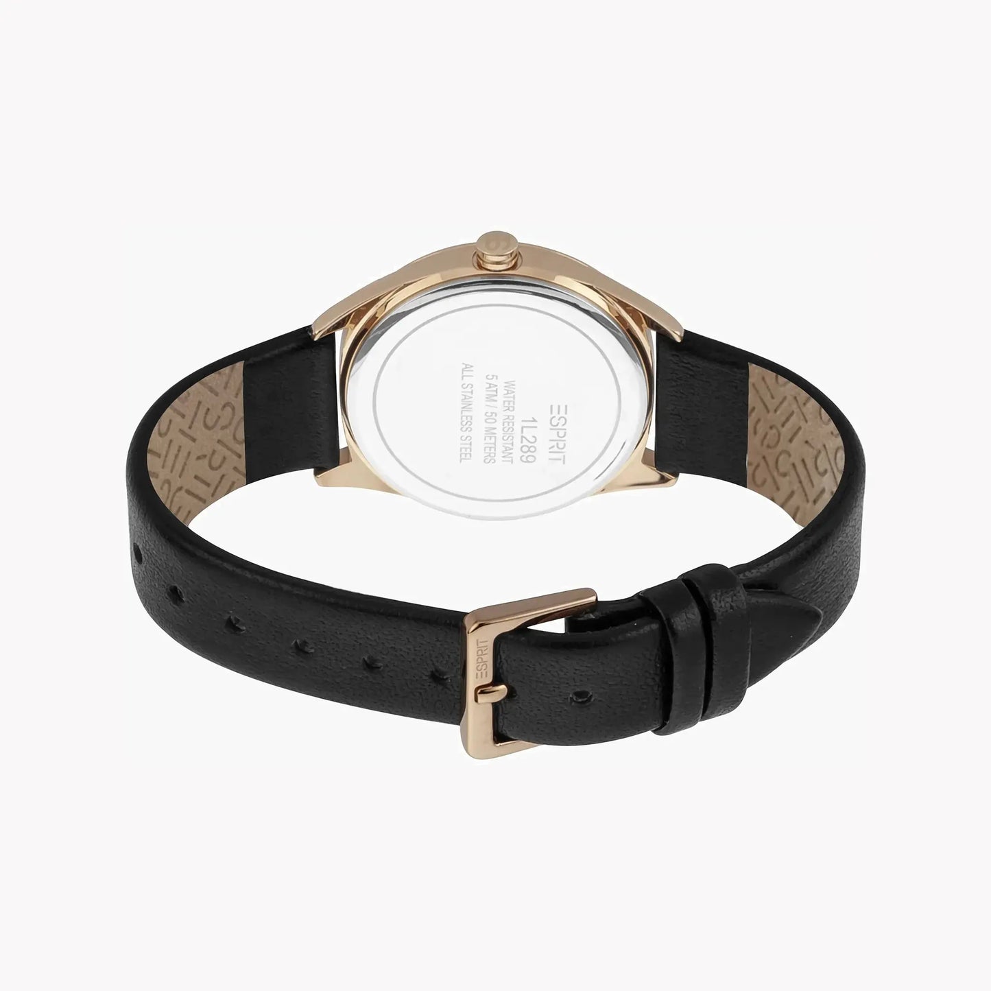 Esprit Women's Black Leather Watch, Black Dial | Es1l234m0035 by ESPRIT