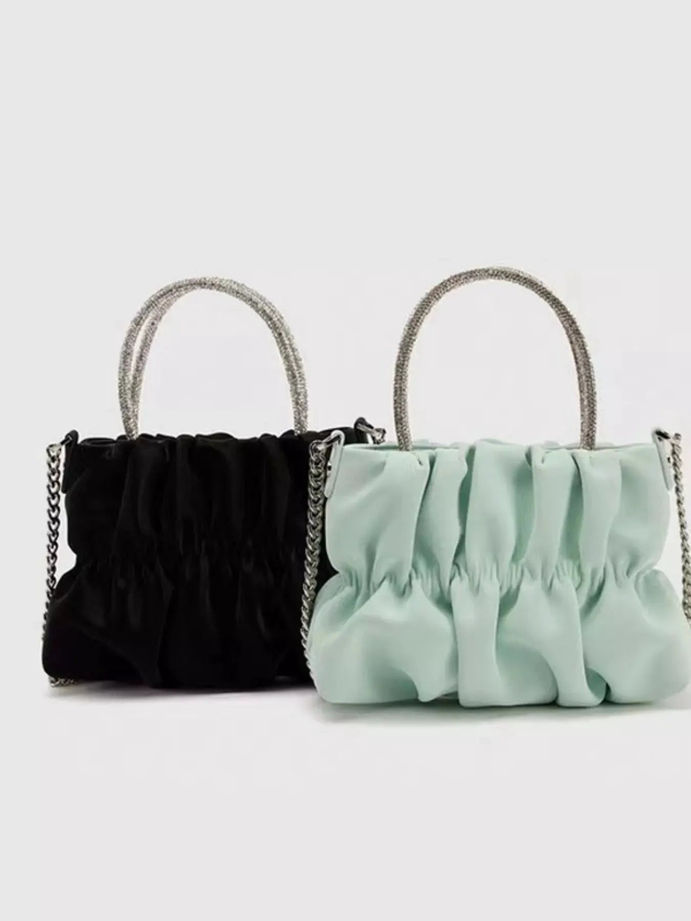 Ruched Chain Crossbody Bag by Partner Label
