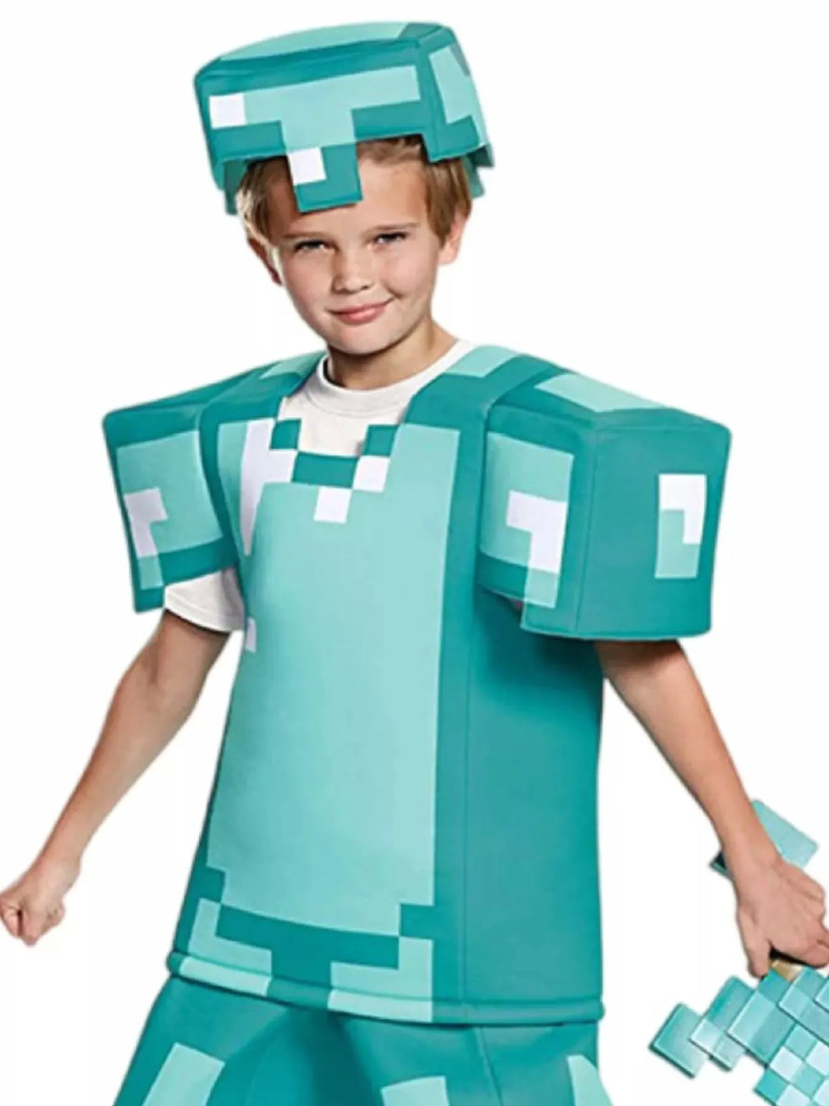 Children's Minecraft Pixelated Print Costume Set by Trendsi
