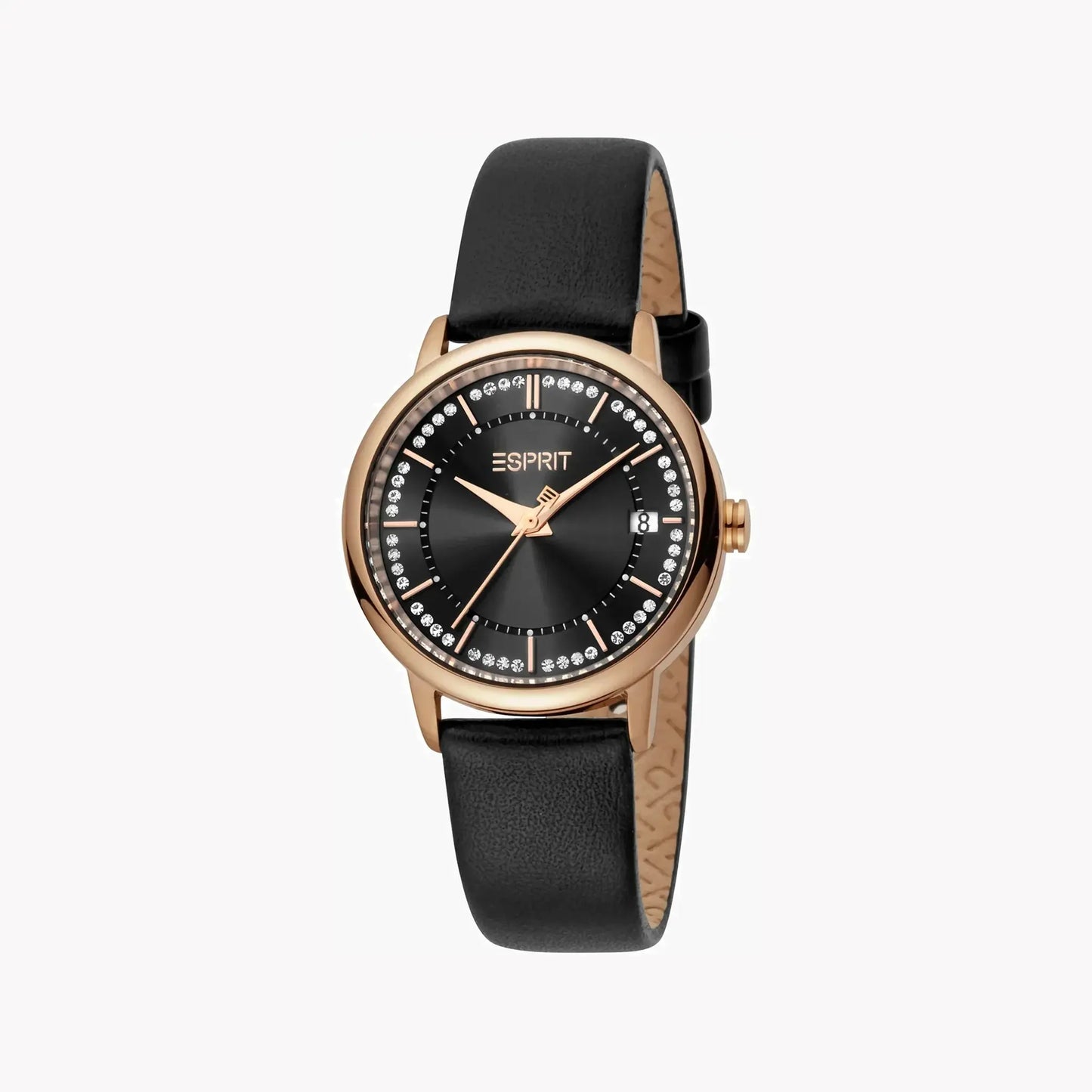 Esprit Women's Black Leather Watch, Black Dial | ES1L181L2035 by ESPRIT