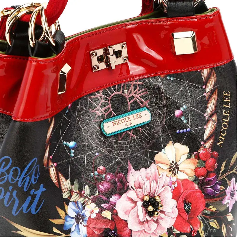 Nicole Lee USA Flower Pattern Adjustable Strap Backpack Bag by Nicole Lee USA