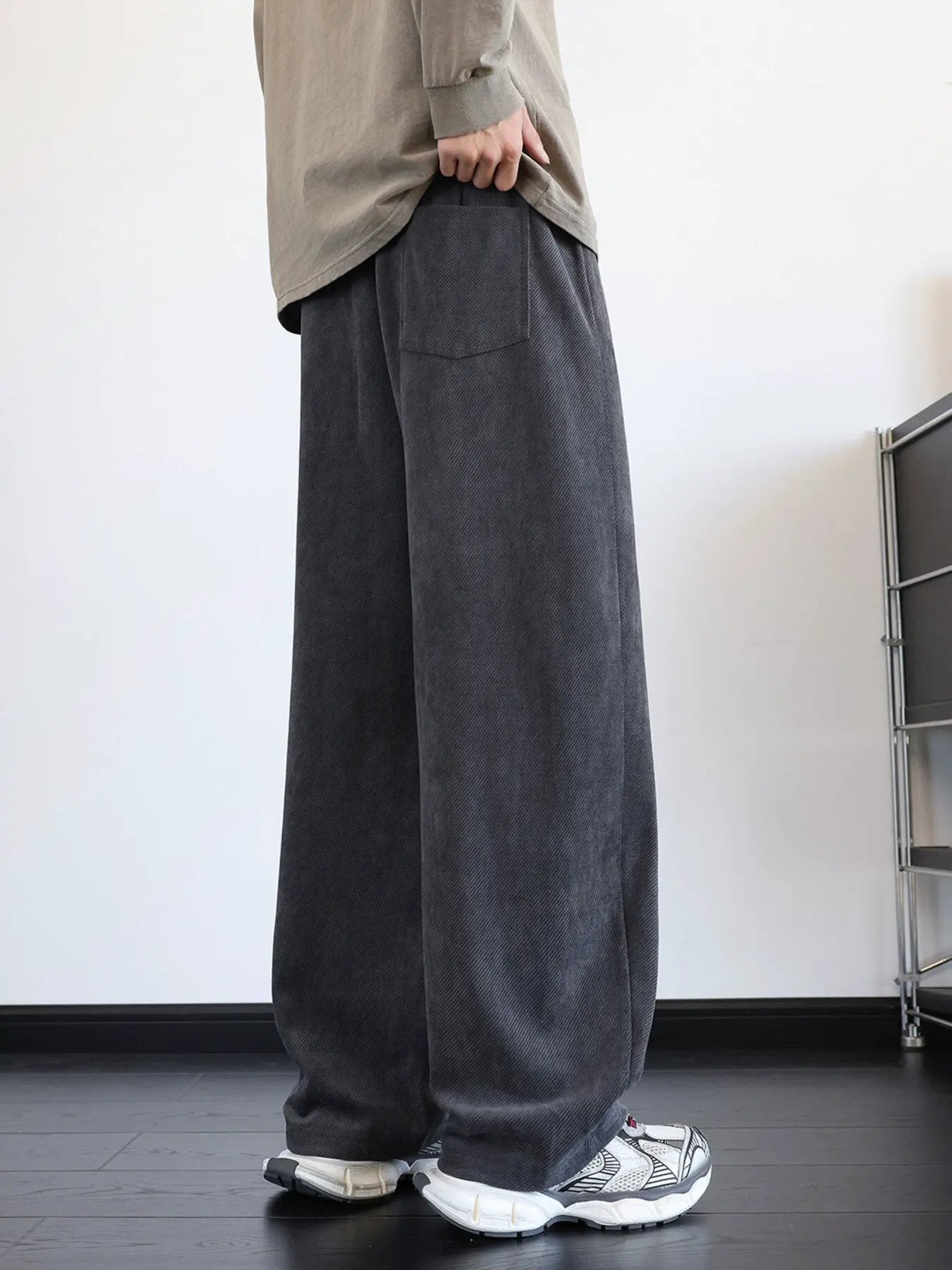 Men's Plus Size Vintage Washed Wide Leg Pants by Partner Label