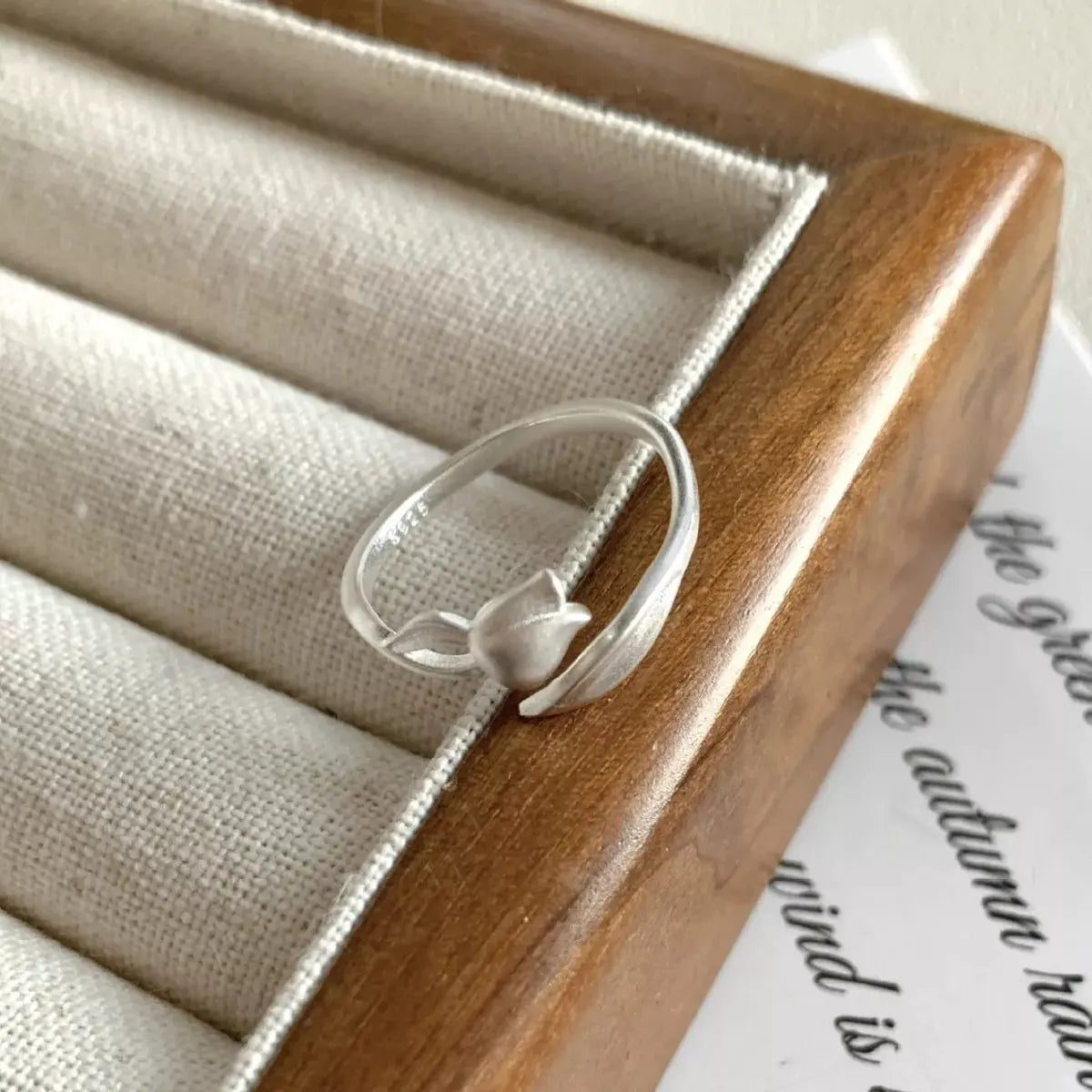 925 Sterling Silver Flower Bypass Ring by Partner Label