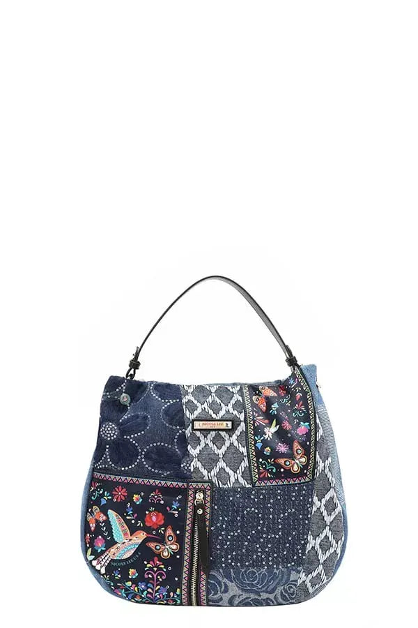 Nicole Lee USA Bosque De Amor Denim Hobo Bag by Nicole Lee USA