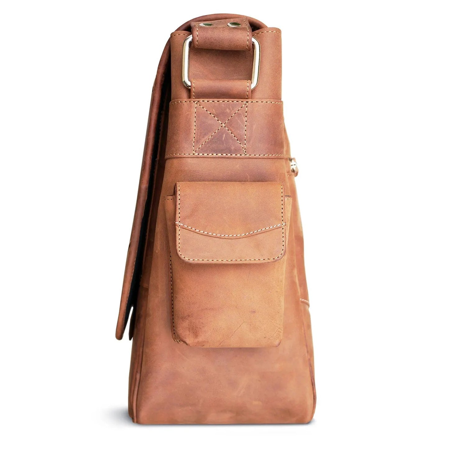Premium Leather Messenger Bag for Men Laptop Shoulder Bag by Inland Leather