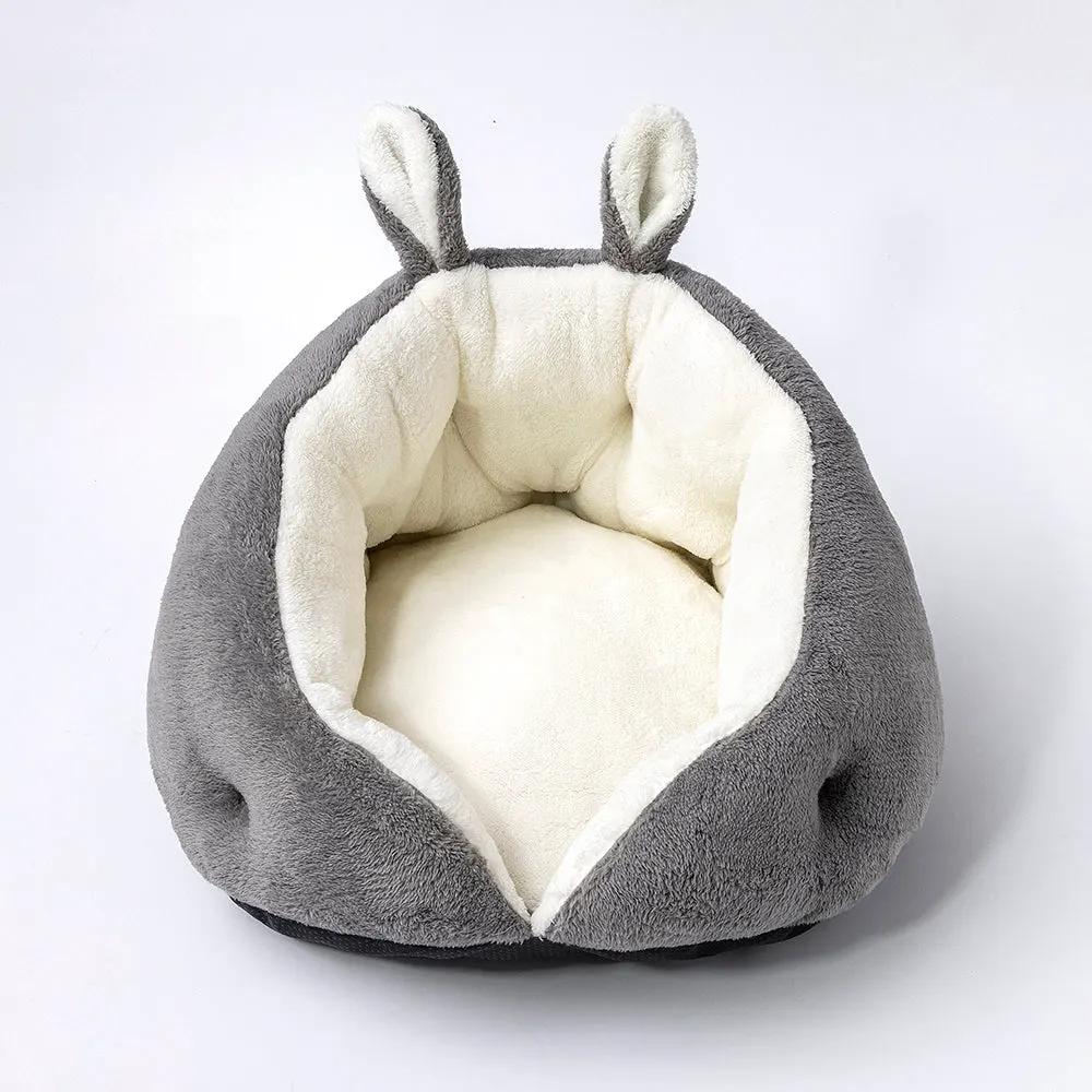 Bunny Ear Design Pet Bed 🐰🛏️ Cozy Plush Dog & Cat Bed by Inland Leather