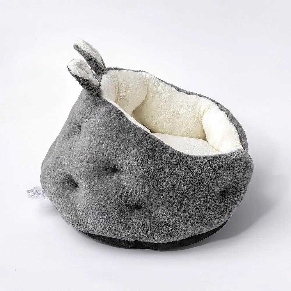 Bunny Ear Design Pet Bed 🐰🛏️ Cozy Plush Dog & Cat Bed by Inland Leather