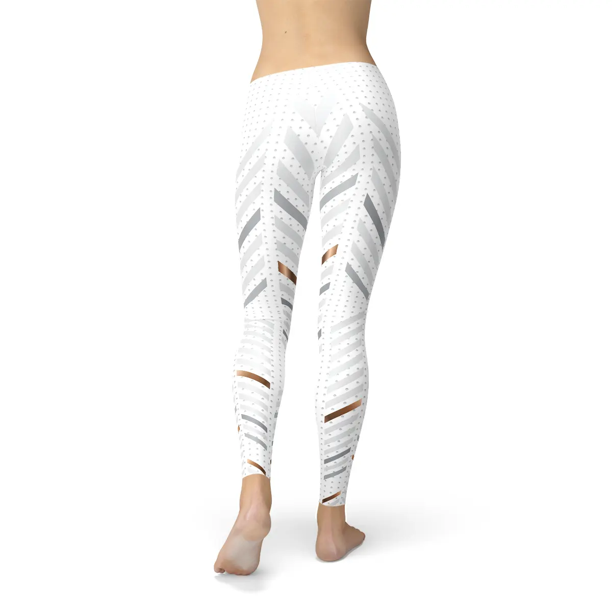 Womens White Stripes Leggings by Maroon Sooty