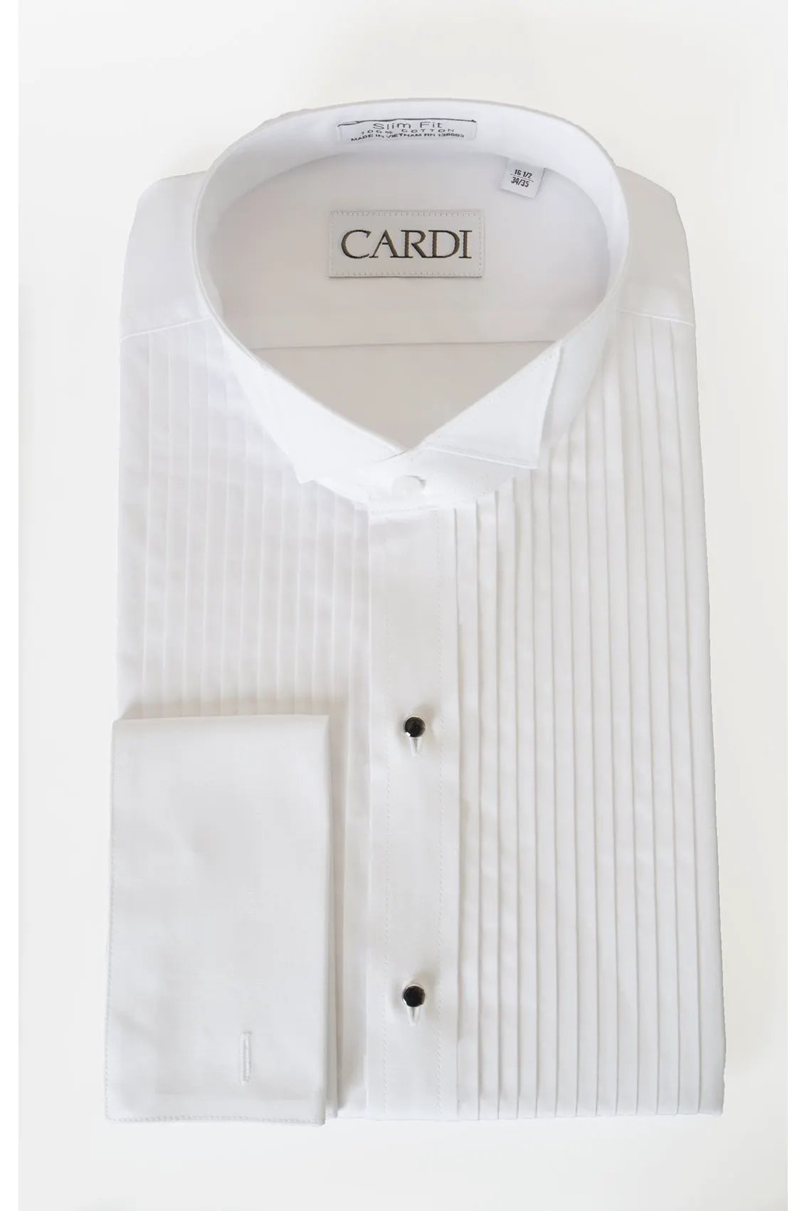 "David" White Wingtip Tuxedo Shirt by Tux-USA