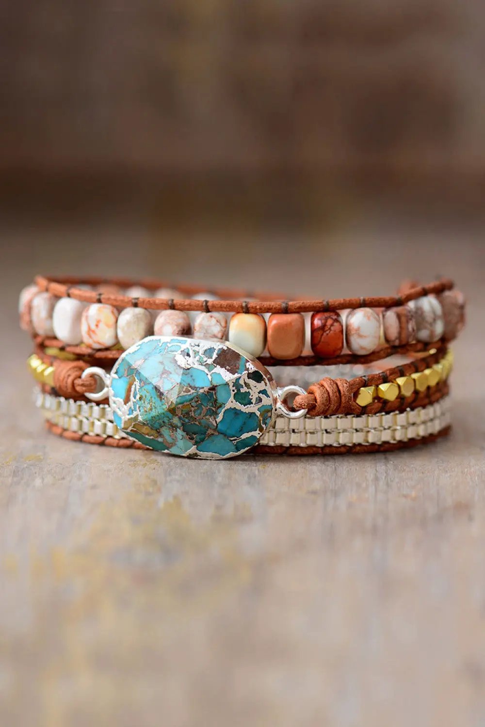 Handmade Natural Stone Copper Bracelet by Partner Label