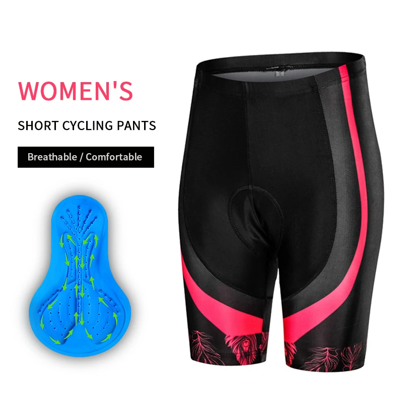 Women 3D Padded Cycling Shorts Quick Dry Breathable MTB Bike Shorts-8