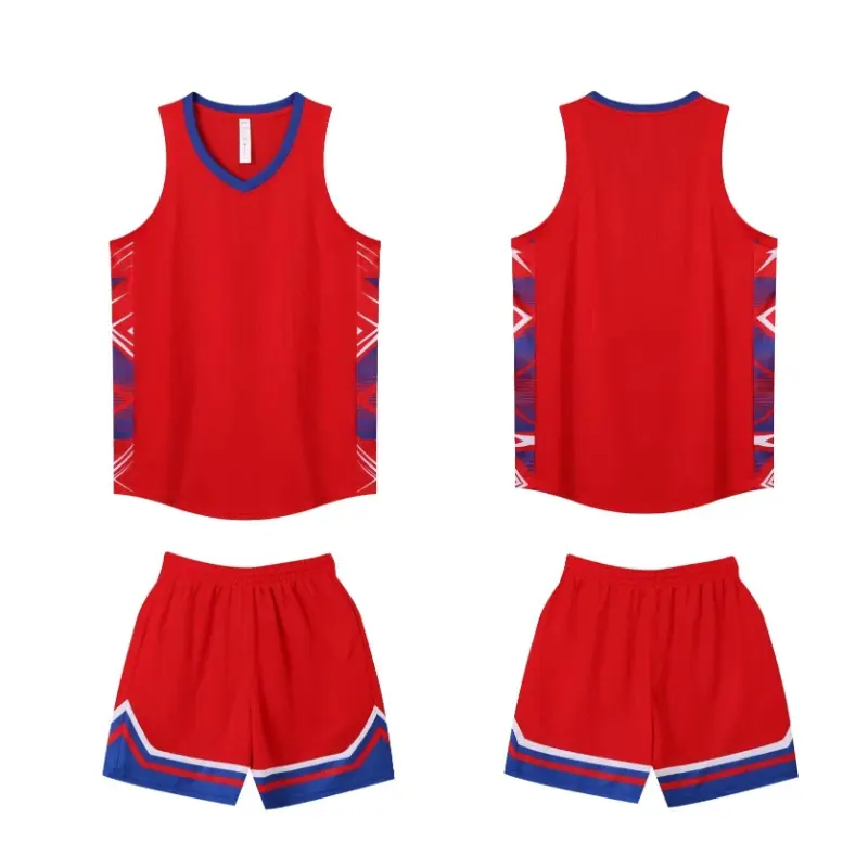 Plus Size Mens Basketball Jersey Set Oversized Sleeveless Shirt and Pants Print Sportswear by Vimost Shop