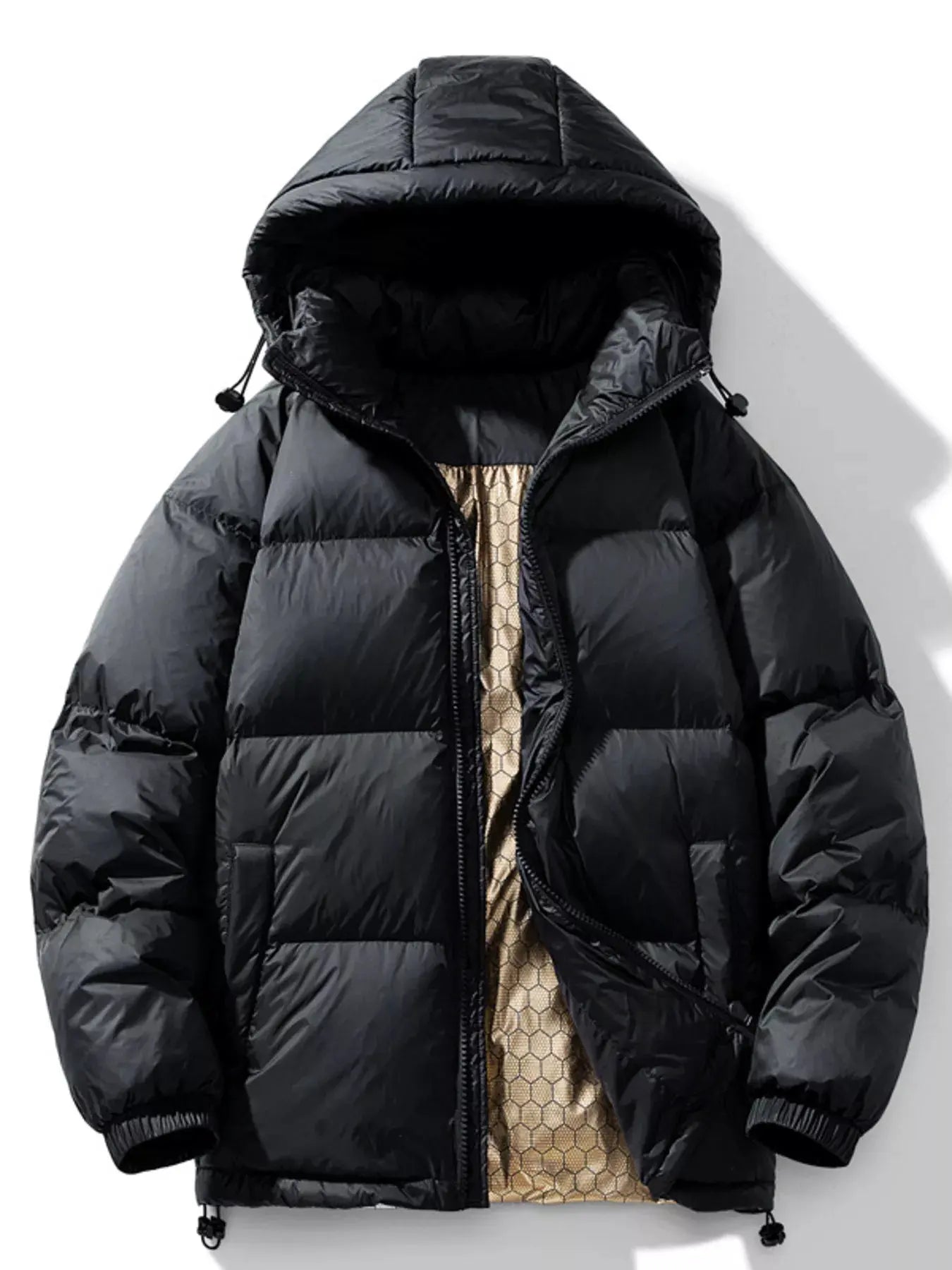 Men's Full Size Warm Padded Hooded Puffer Jacket Plus Size by Partner Label