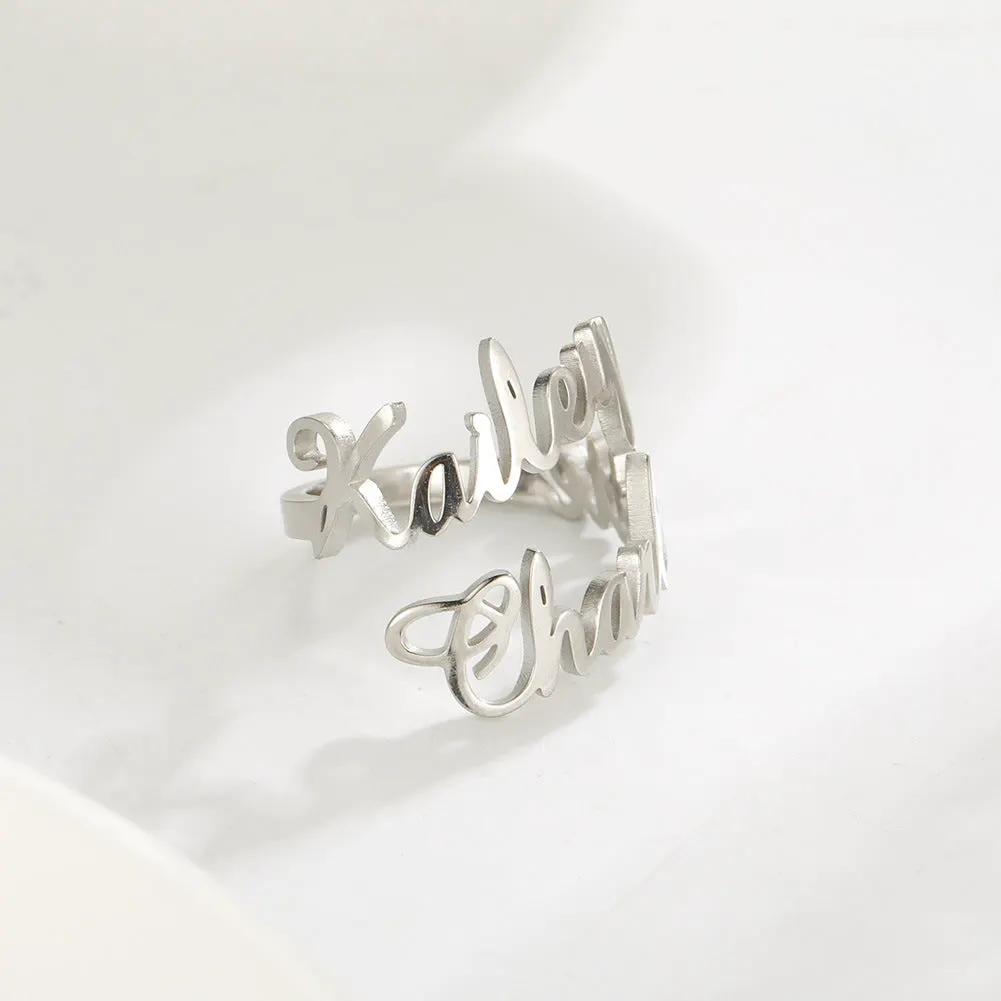 Adjustable Custom Name Stainless Steel Custom Ring by Beautiful Legend Store
