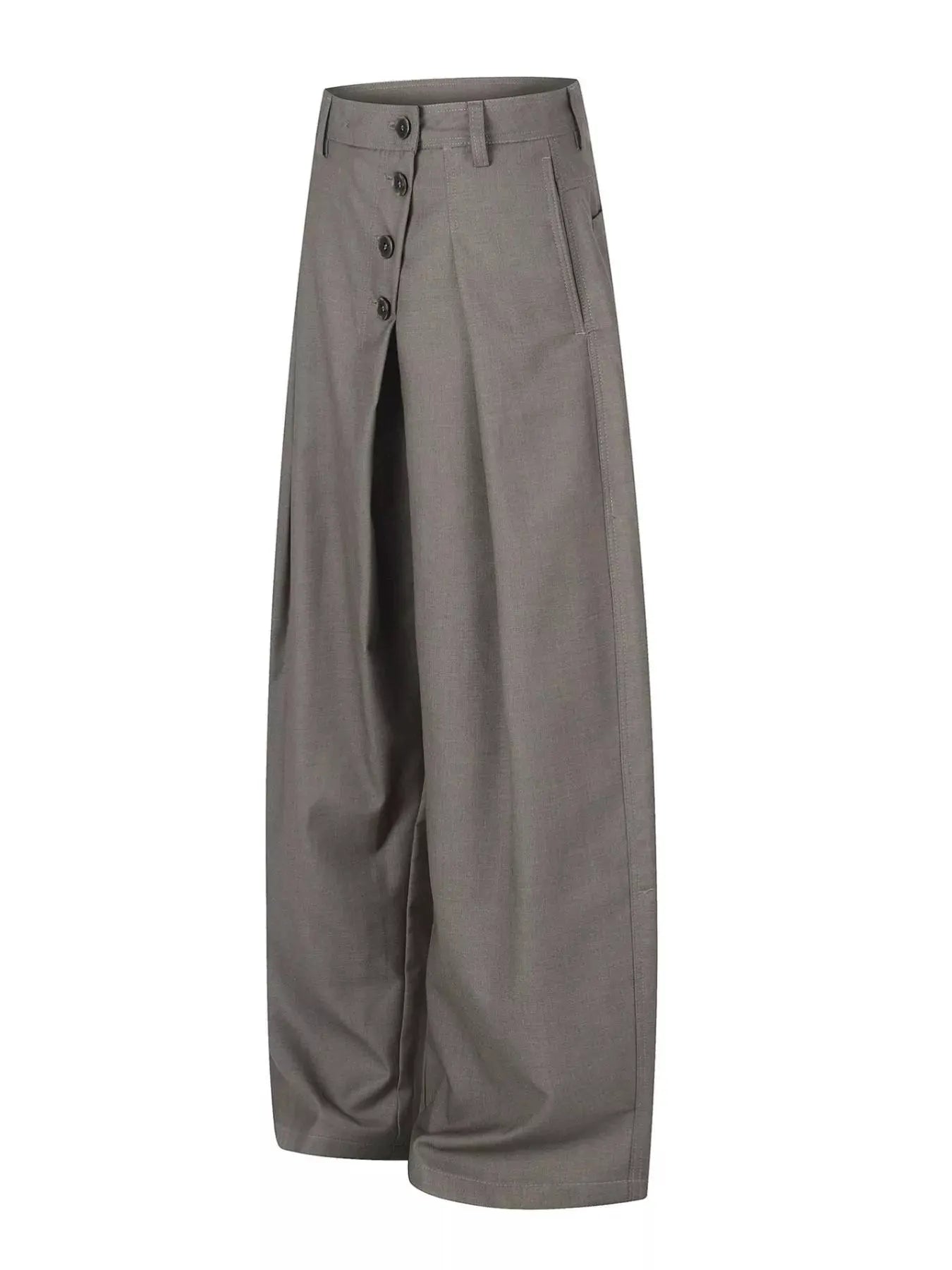 Men's Asymmetrical Button Wide-Leg Pants by Partner Label
