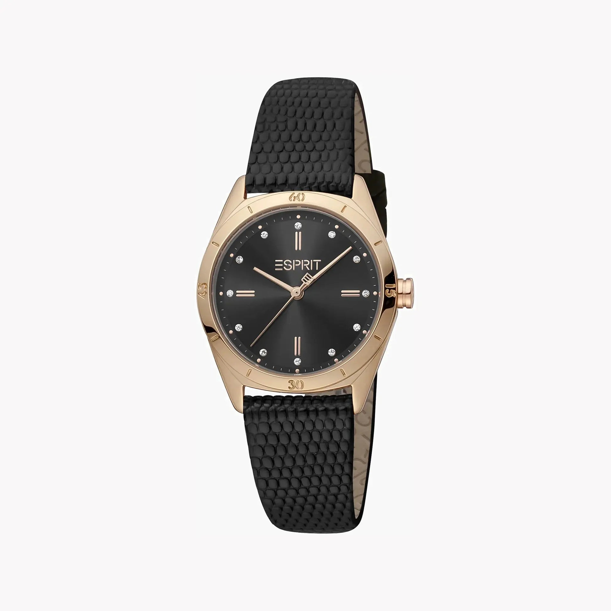 Esprit Women's Black Leather Watch, Black Dial | Es1l128m0075 by ESPRIT